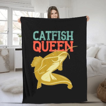 Discover Wels Catfish Design For A Catfish Queen Fleece Blankets