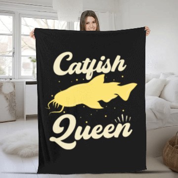 Discover Wels Catfish Design For A Catfish Queen Fleece Blankets