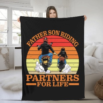 Discover Father Son, Riding Partners For Life 4 Fleece Blankets
