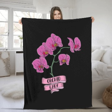 Discover Orchid Plant Lady Cartoon Fleece Blankets