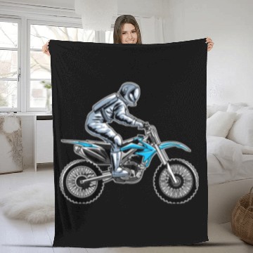 Discover Dirt Bike MX Motocross Supercross Fleece Blankets