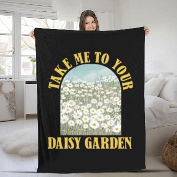 Discover Daisy Garden Gardening Gardener Fleece Blankets