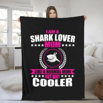 Discover Shark Lover Mom Fleece Blankets