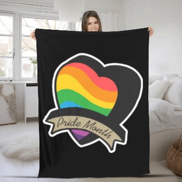 Discover Pride Month LGBTQ Sticker Fleece Blankets