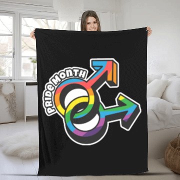 Discover Pride Month LGBTQ Sticker Fleece Blankets