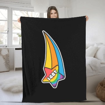 Discover Pride Month LGBTQ Sticker Fleece Blankets