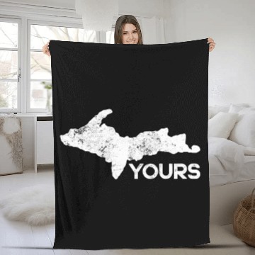 Discover U.P. Yours Upper Peninsula Funny Michigander Michi Fleece Blankets