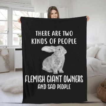 Discover Sad People And Flemish Giant Rabbit Bunny Fleece Blankets