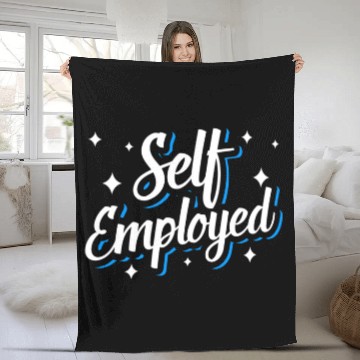 Discover Self Employed Boss Freelancer Work Job Fleece Blankets