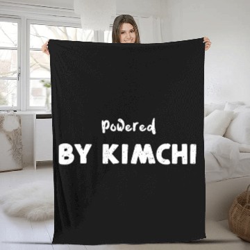 Discover Powered By Kimchi - Asian Food Fleece Blankets