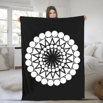 Discover Geometric Triangle Mandala Round Pattern Shape Fleece Blankets