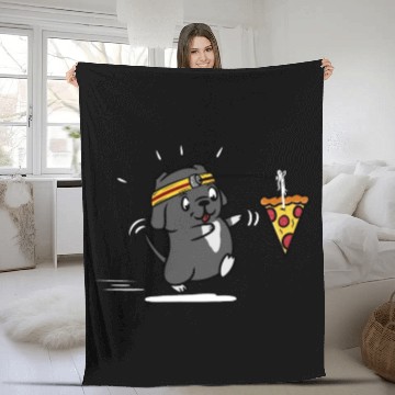 Discover Great Dane Pizza Workout Fleece Blankets