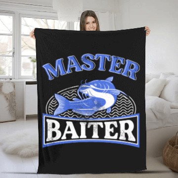 Discover Master Baiter - Wels Catfish Hunter Fleece Blankets