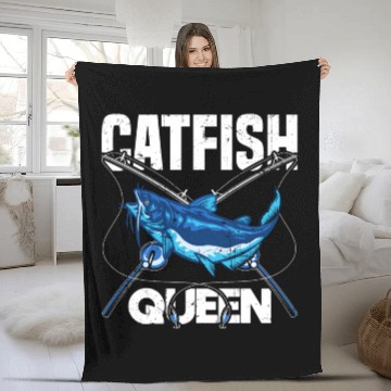 Discover Wels Catfish Design For A Catfish Queen Fleece Blankets