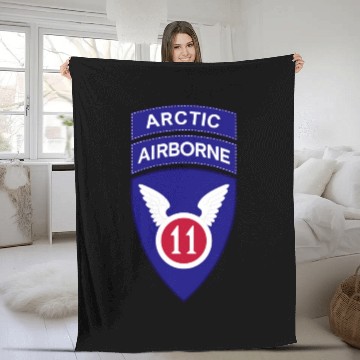 Discover 11th Airborne Division w Arctic Tab wo Txt X 300 Fleece Blankets