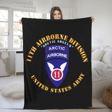 Discover 11th Airborne Division Arctic Angels w Arctic Tab Fleece Blankets