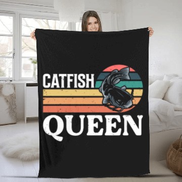 Discover Wels Catfish Design For A Catfish Queen Fleece Blankets
