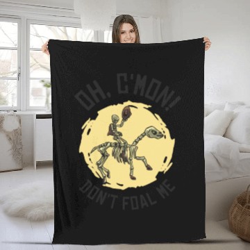 Discover Halloween Cowboy Skeleton Foal Horse Riding Fleece Blankets