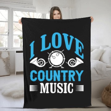 Discover I love Country Music Fleece Blankets