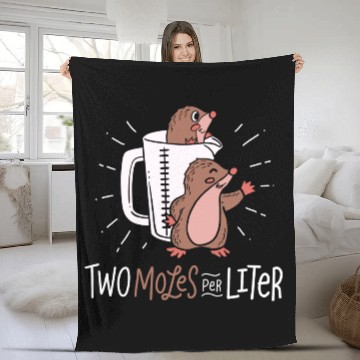 Discover Two Moles Per Liter Science Experiment Laboratory Fleece Blankets
