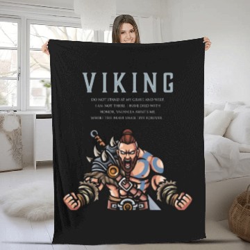 Discover Viking Warrior Valhalla Awaits Me 2 Fleece Blankets