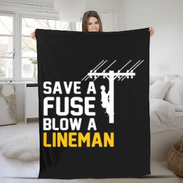 Discover save a fuse blow a lineman Fleece Blankets