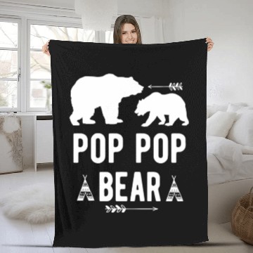 Discover Pop Pop Bear Arrow Grandpa Bear Grandparents Fleece Blankets