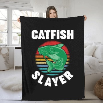 Discover Catfish Slayer - Wels Catfish Hunter Fleece Blankets