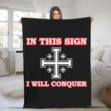 Discover Crusader Cross Of Jerusalem Knights Templar Fleece Blankets