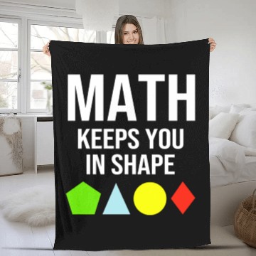 Discover Math Keeps You In Shape Funny Math Teacher Workout Fleece Blankets