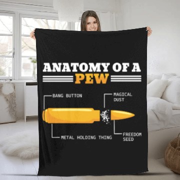 Discover Gun Funny Definition Anatomy Of Bullet Fleece Blankets