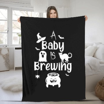 Discover A Baby Is Brewing Maternity Halloween Women Funny Fleece Blankets