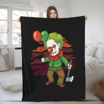 Discover Scary Clown for Horror Fans Fleece Blankets