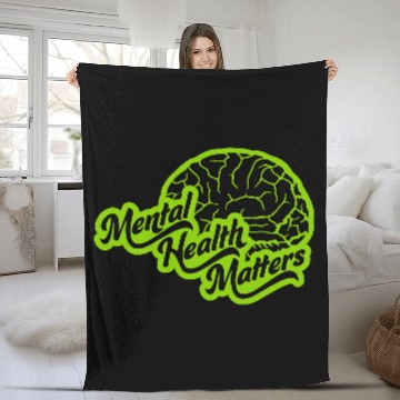 Discover mental health matters quote Fleece Blankets