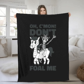 Discover Halloween Cowboy Skeleton Foal Horse Riding Fleece Blankets
