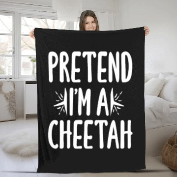 Discover Pretend I'm A Cheetah Easy Lazy Halloween Costume Fleece Blankets
