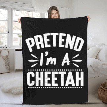 Discover Pretend I'm A Cheetah Easy Lazy Halloween Costume Fleece Blankets