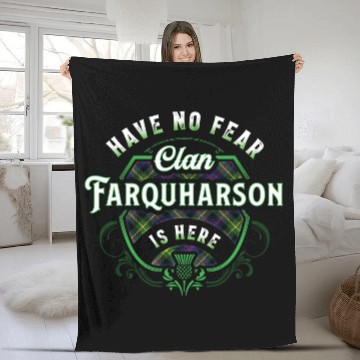 Discover Funny Scottish Clan Farquharson Tartan No Fear Fleece Blankets