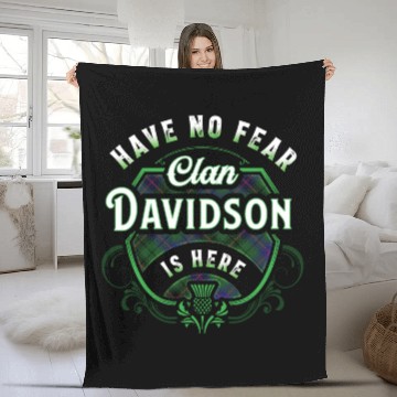 Discover Funny Scottish Clan Davidson Tartan Have No Fear Fleece Blankets