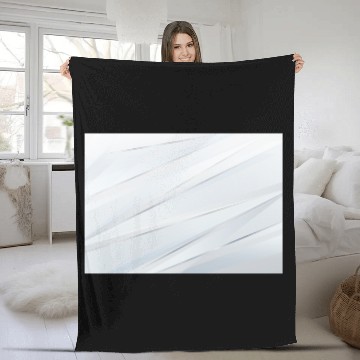 Discover Luxury White Silver Stripes Fleece Blankets