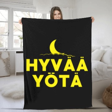 Discover Good Night Finland Finnish Hyvää yötä Fleece Blankets