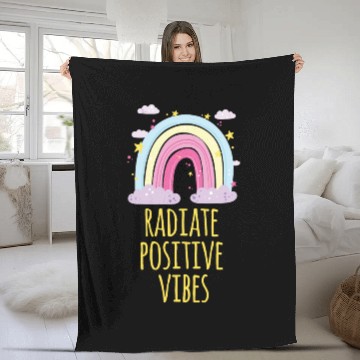Discover radiate positive vibes Fleece Blankets