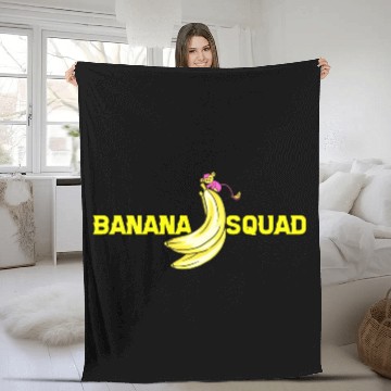 Discover Cool Banana Squad Fruit Lover Fleece Blankets