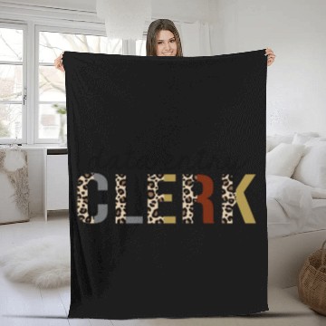 Discover Data Entry Clerk Leopard Print Funny Fleece Blankets