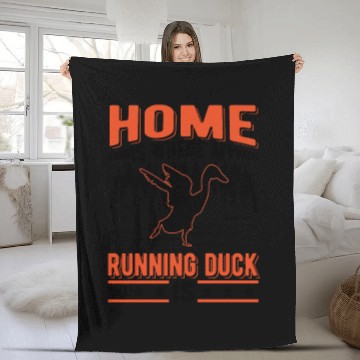 Discover Home Is Where My Running Duck Laufente Fleece Blankets