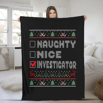 Discover Naughty Nice Investigator, Matching Christmas Fleece Blankets