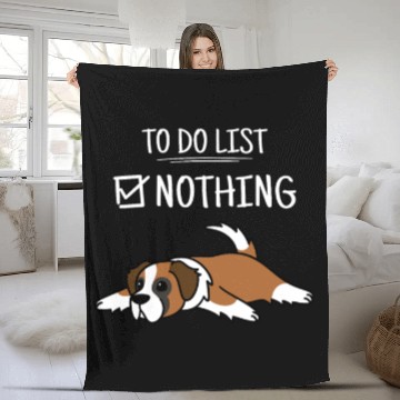 Discover Saint Bernard To Do List Fleece Blankets