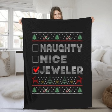 Discover Naughty Nice Jeweler, Matching Christmas Group Fleece Blankets