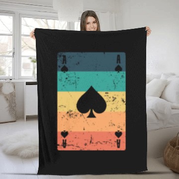 Discover Ace of Spades Poker or Skat Card Game Game Fleece Blankets