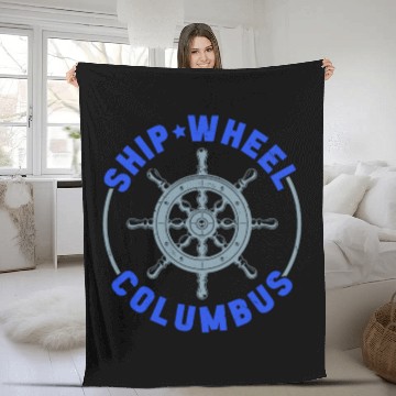 Discover Ship Wheel Columbus Day Christopher Columbus Fleece Blankets